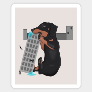 Attack of the Enormous Dachshund!!! Sticker